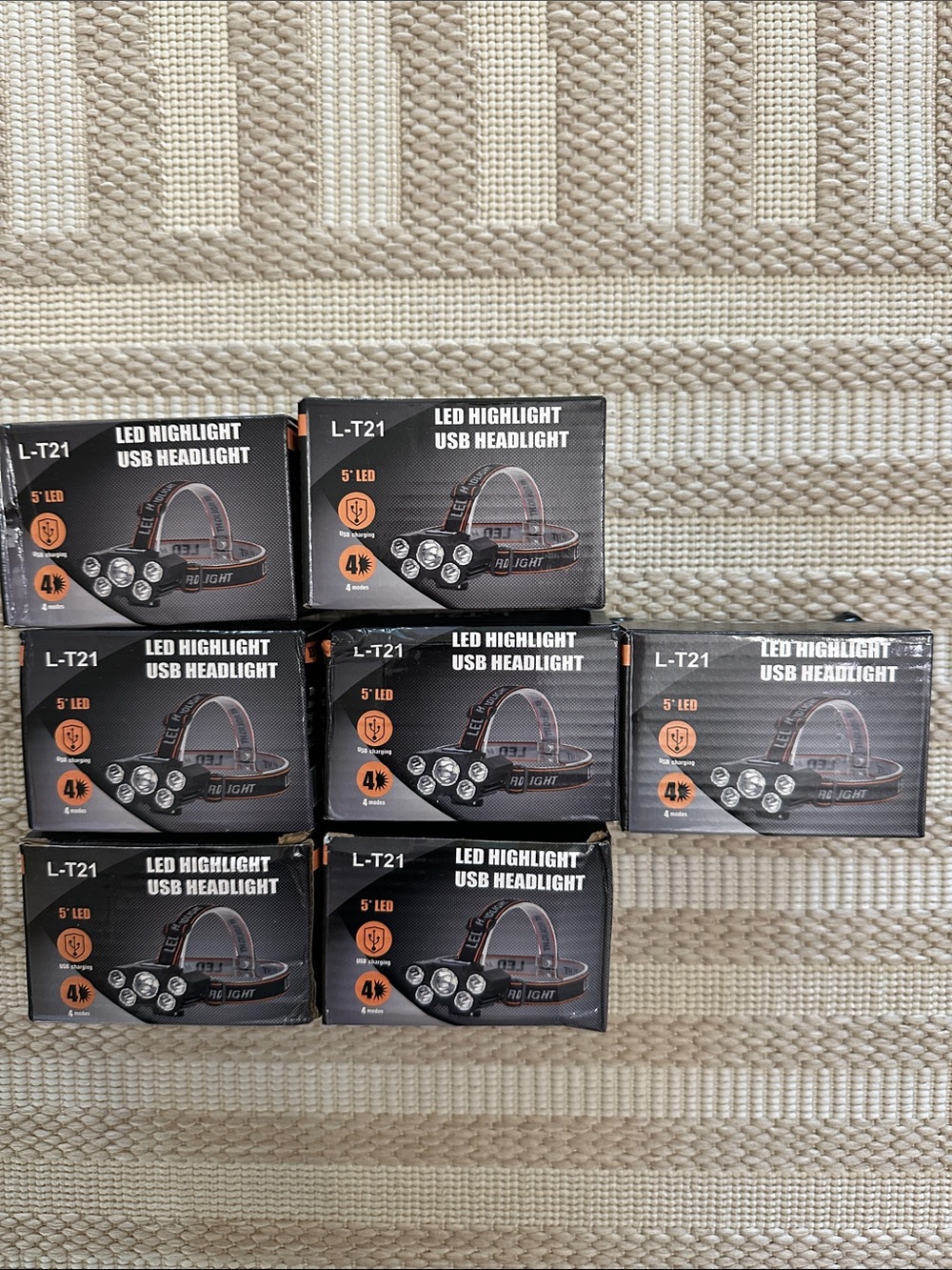 Bundle lot SEVEN  new LED Highlight USB Headlights